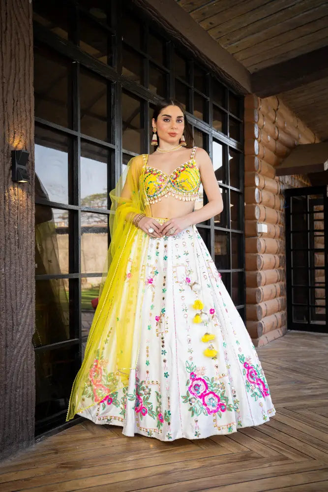 MyFashion -KLS-1184 Premium Silk Lehenga In Multi Yellow Adorned With Detailed Embroidery