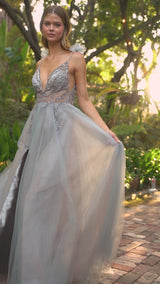 Beaded A-Line Tulle Dress By Andrea and Leo -A1144