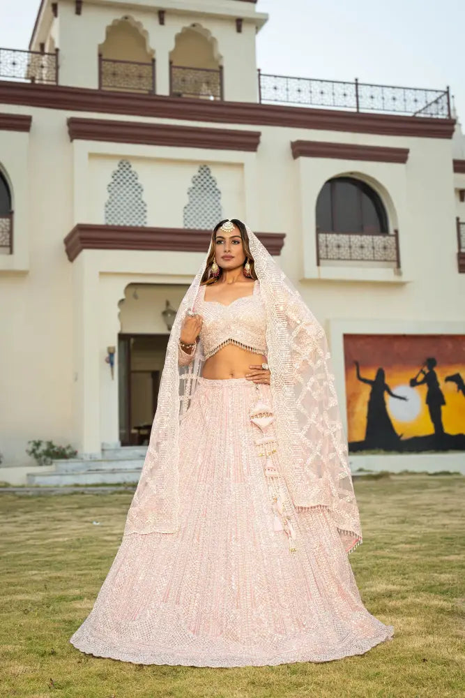 MyFashion -KLS-1154 Princess Look With This Pink Net Lehenga With Dupatta