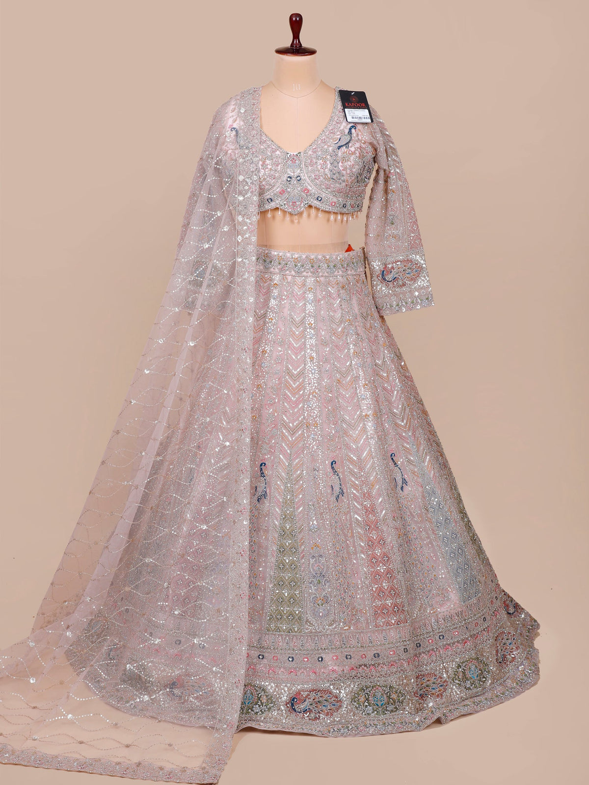 MyFashion KLS-2114 Onion Pink Sea Pearl Lehenga with Jarkan & Embroidery