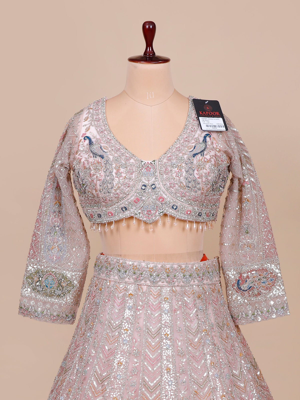 MyFashion KLS-2114 Onion Pink Sea Pearl Lehenga with Jarkan & Embroidery