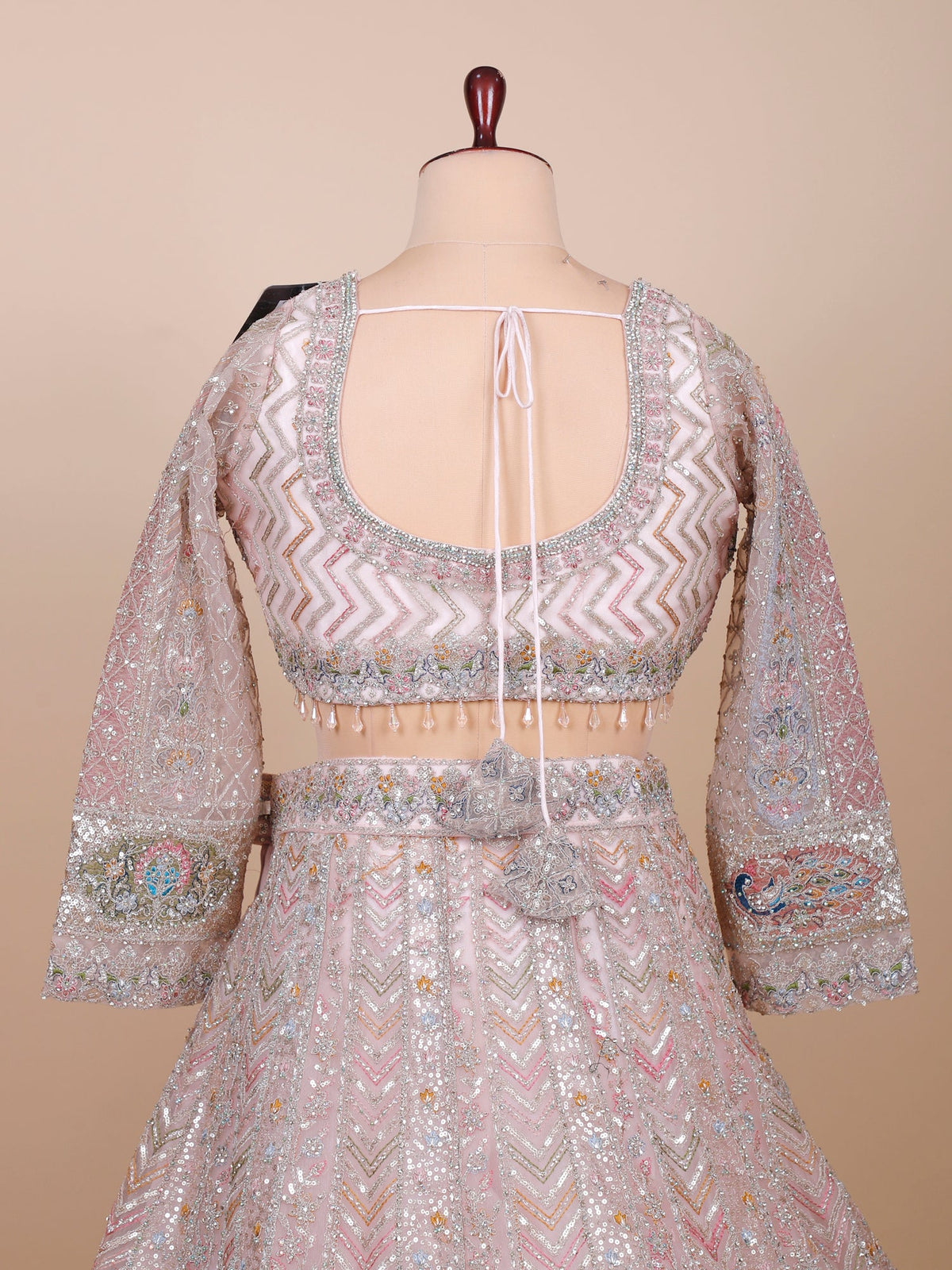 MyFashion KLS-2114 Onion Pink Sea Pearl Lehenga with Jarkan & Embroidery