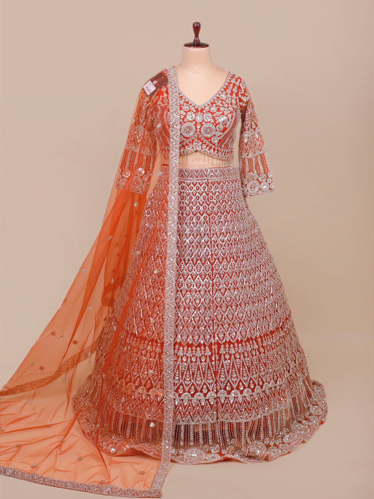 MyFashion KLS-2120 Dusty Orange Sunset Lehenga With Sequence & Beads