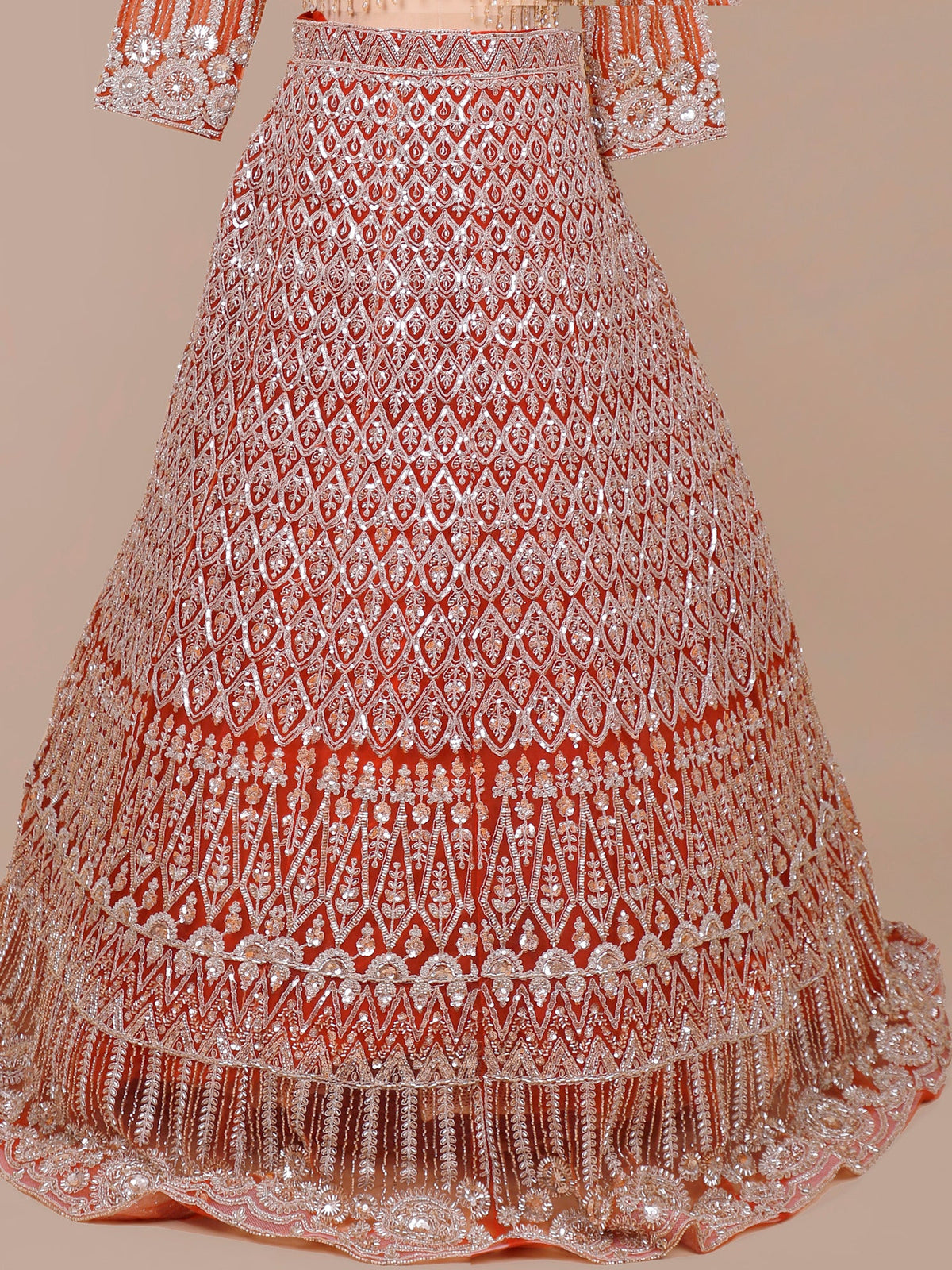 MyFashion KLS-2120 Dusty Orange Sunset Lehenga With Sequence & Beads
