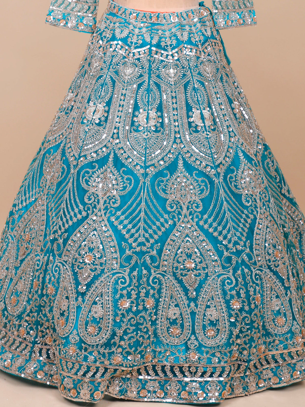 MyFashion KLS-2125 Blue Sapphire Thread Embroidery Lehenga with Sequence