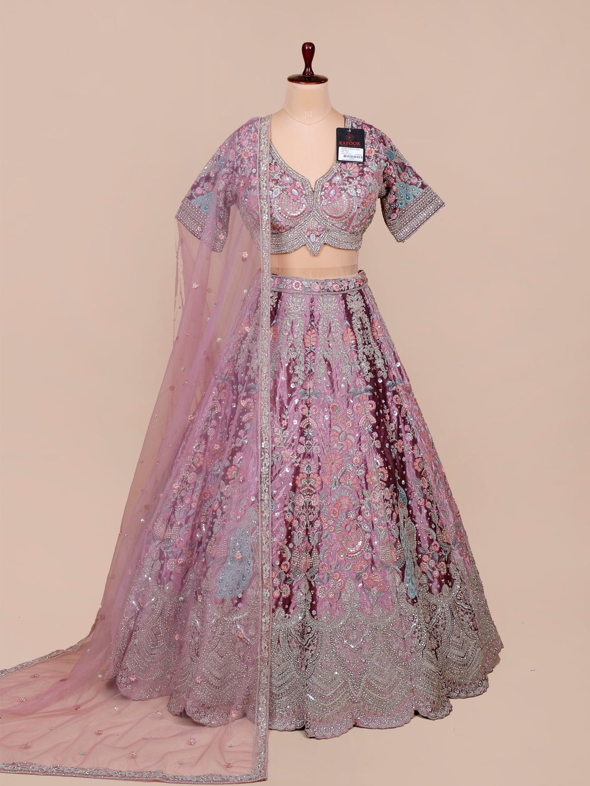 MyFashion KLS-2126 Velvet Multi-Thread Embroidered Lehenga with Jarkan