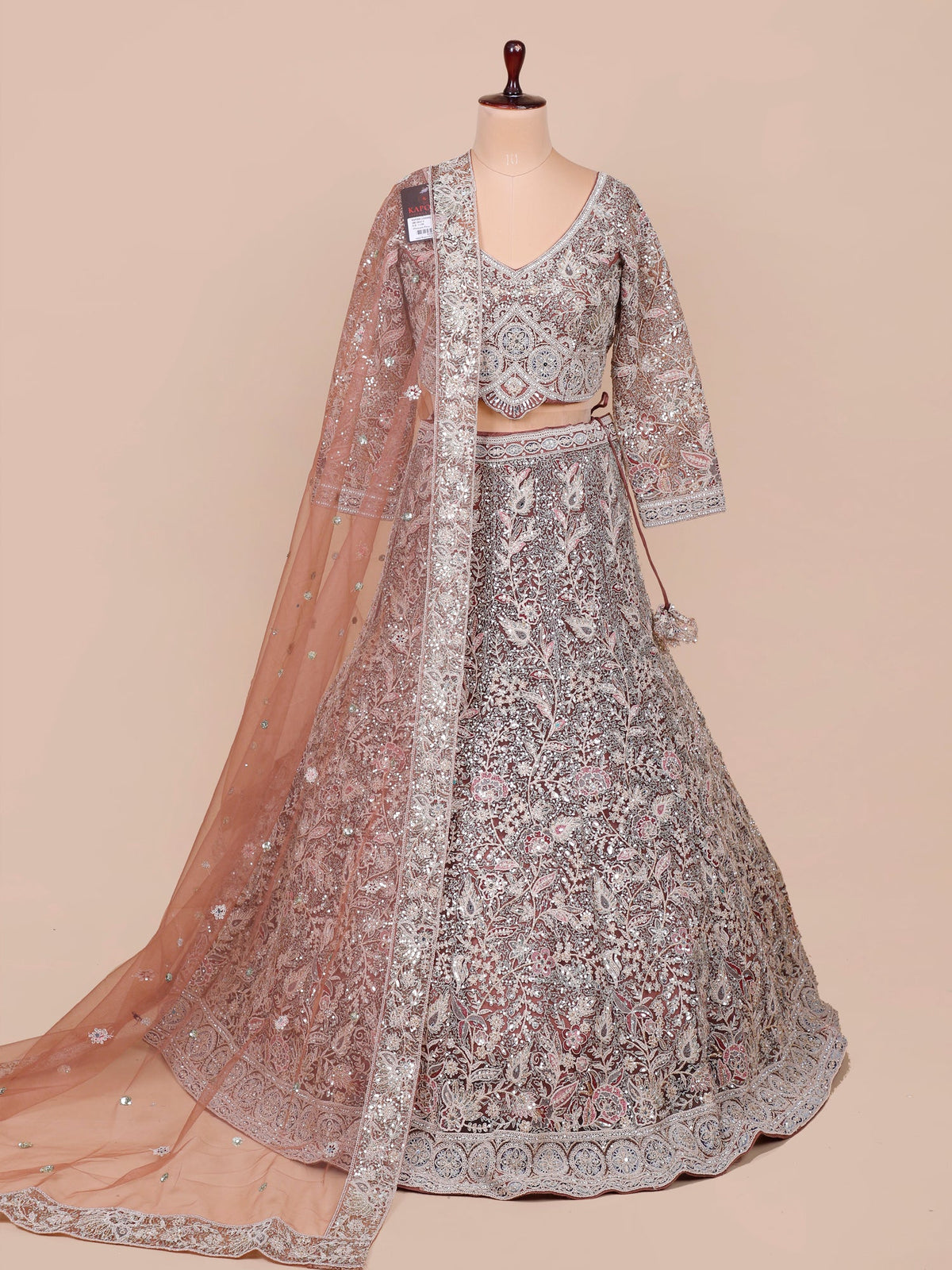 MyFashion KLS-2134 Peach Blush Dynasty Hand-Embellished Designer Lehenga