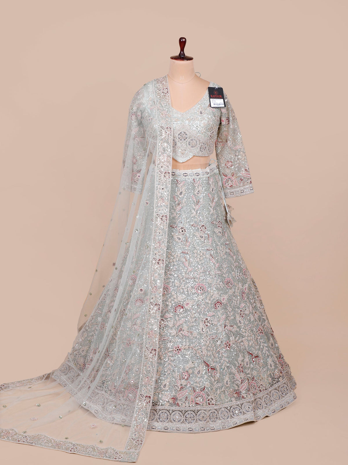 MyFashion KLS-2135 Imperial Silver Legacy Jarkan Crystal Bridal Couture Lehenga