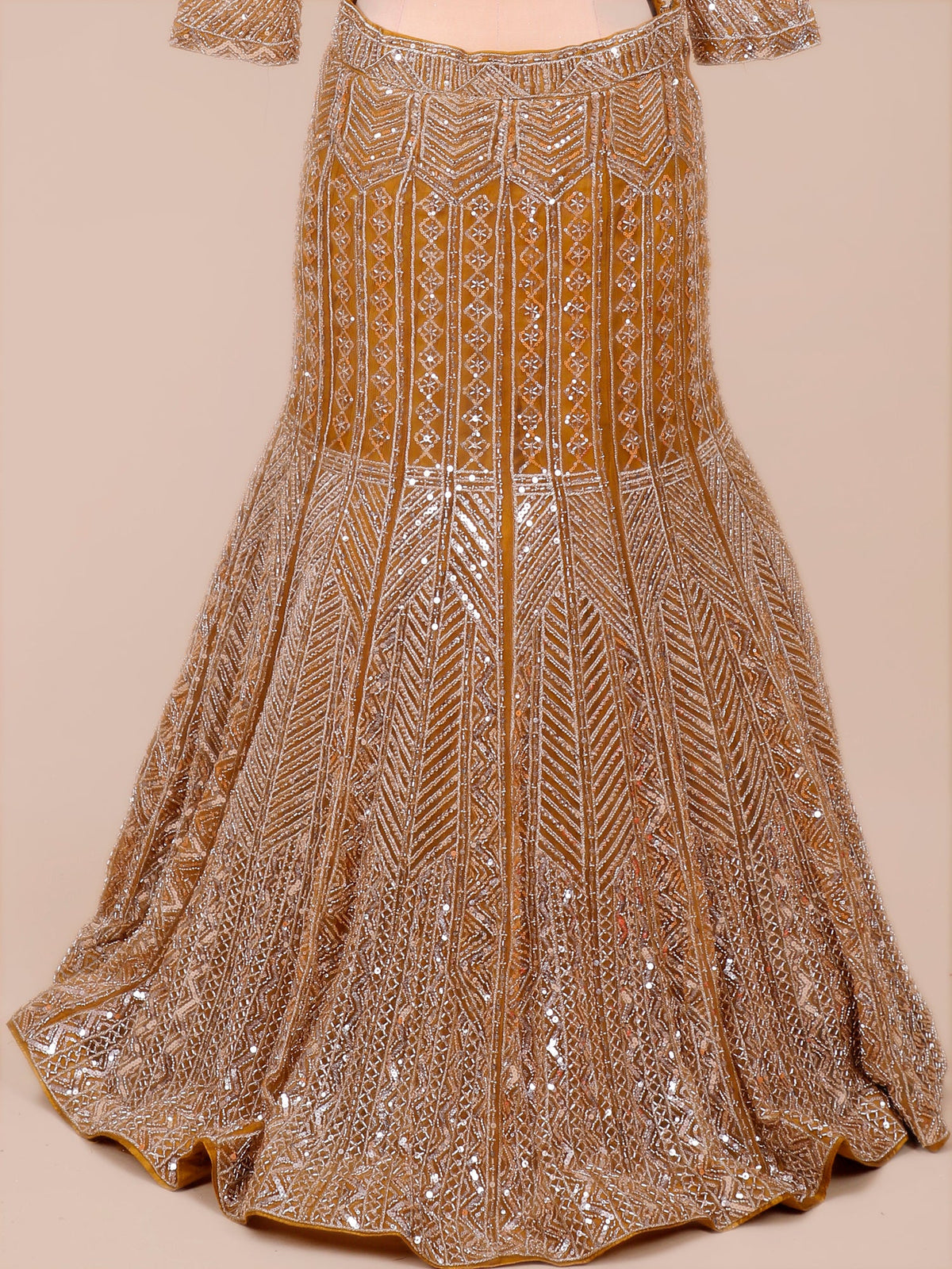 MyFashion KLS-2139 Mustard Gold Aura Royale Hand-Embellished Lehenga