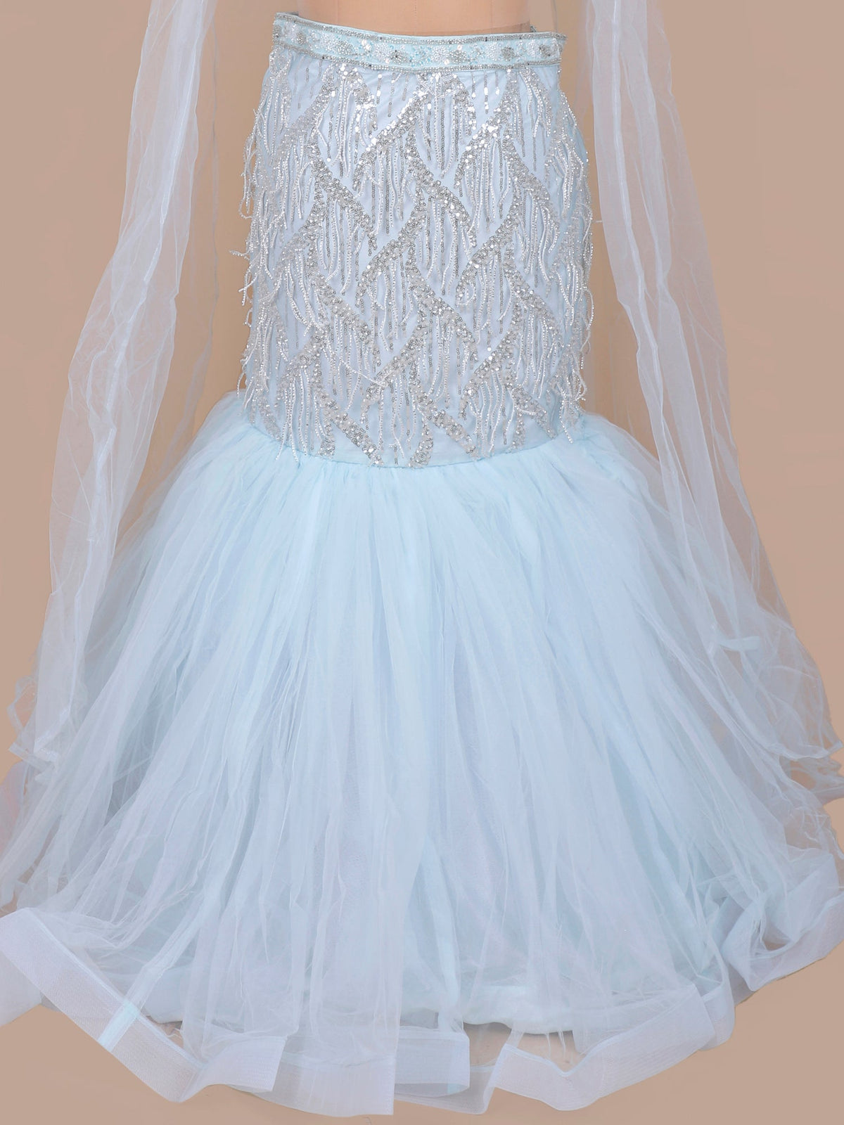 MyFashion KLS-2140 Azure Aura Handcrafted Sky Blue Lehenga