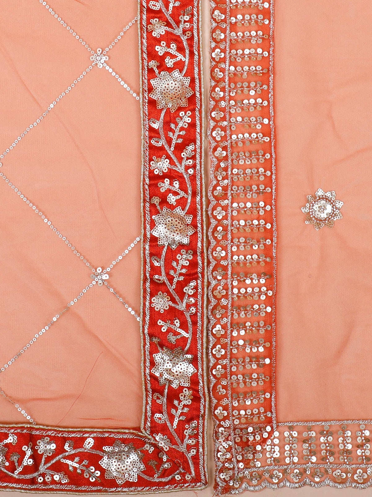 MyFashion KLS-2159 Rust Orange Silk Lehenga Adorned with Thread & Jarkan