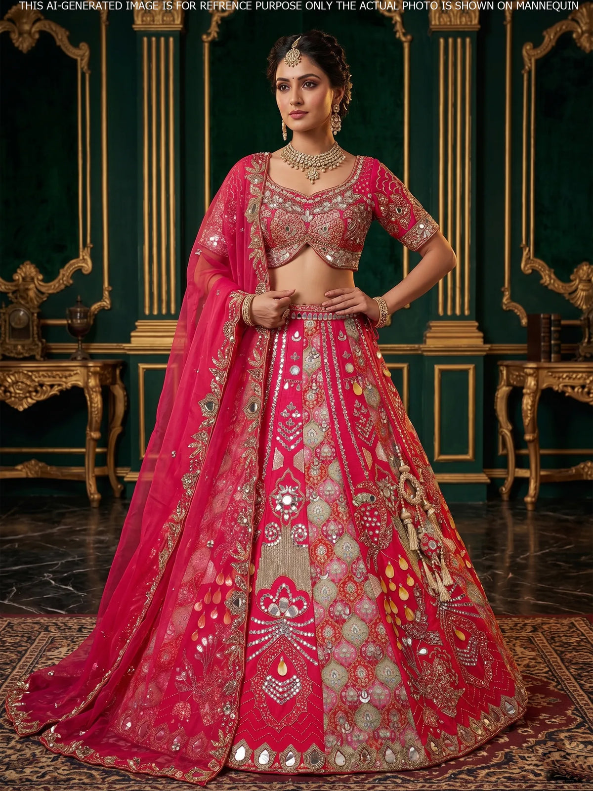 MyFashion KLS-2694 Pink Raw Silk Dilruba Sequin lehenga