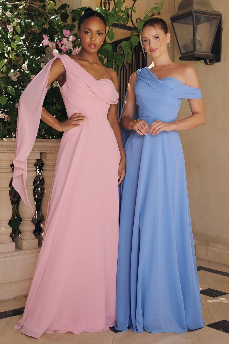 Amoris -T716 Chiffon One Shoulder A-line Long Gown