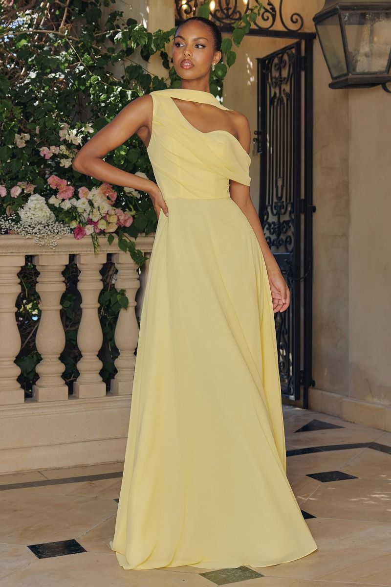 Amoris -T716 Chiffon One Shoulder A-line Long Gown