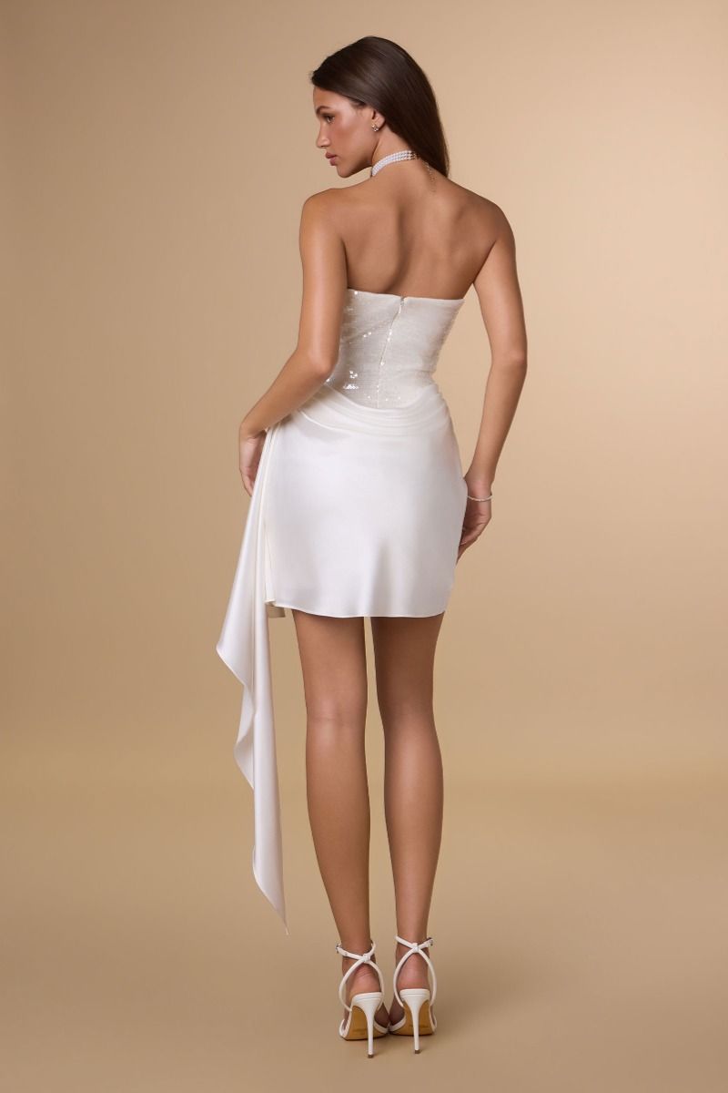 Amoris -T734W Sequin Short Strapless Sheath Dress