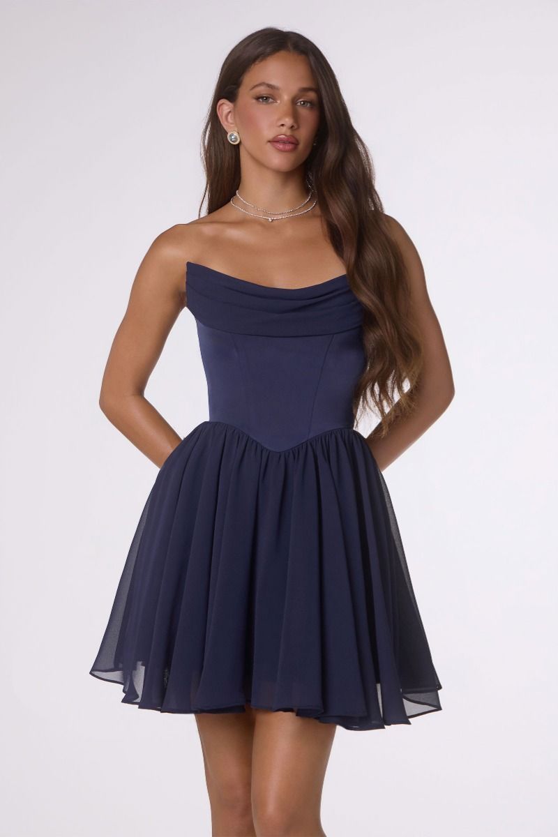 Amoris -T740 Short Strapless A-line Dress