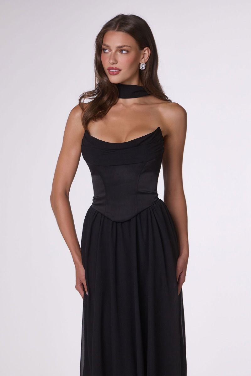 Amoris -T741 Chiffon Strapless A-line Gown