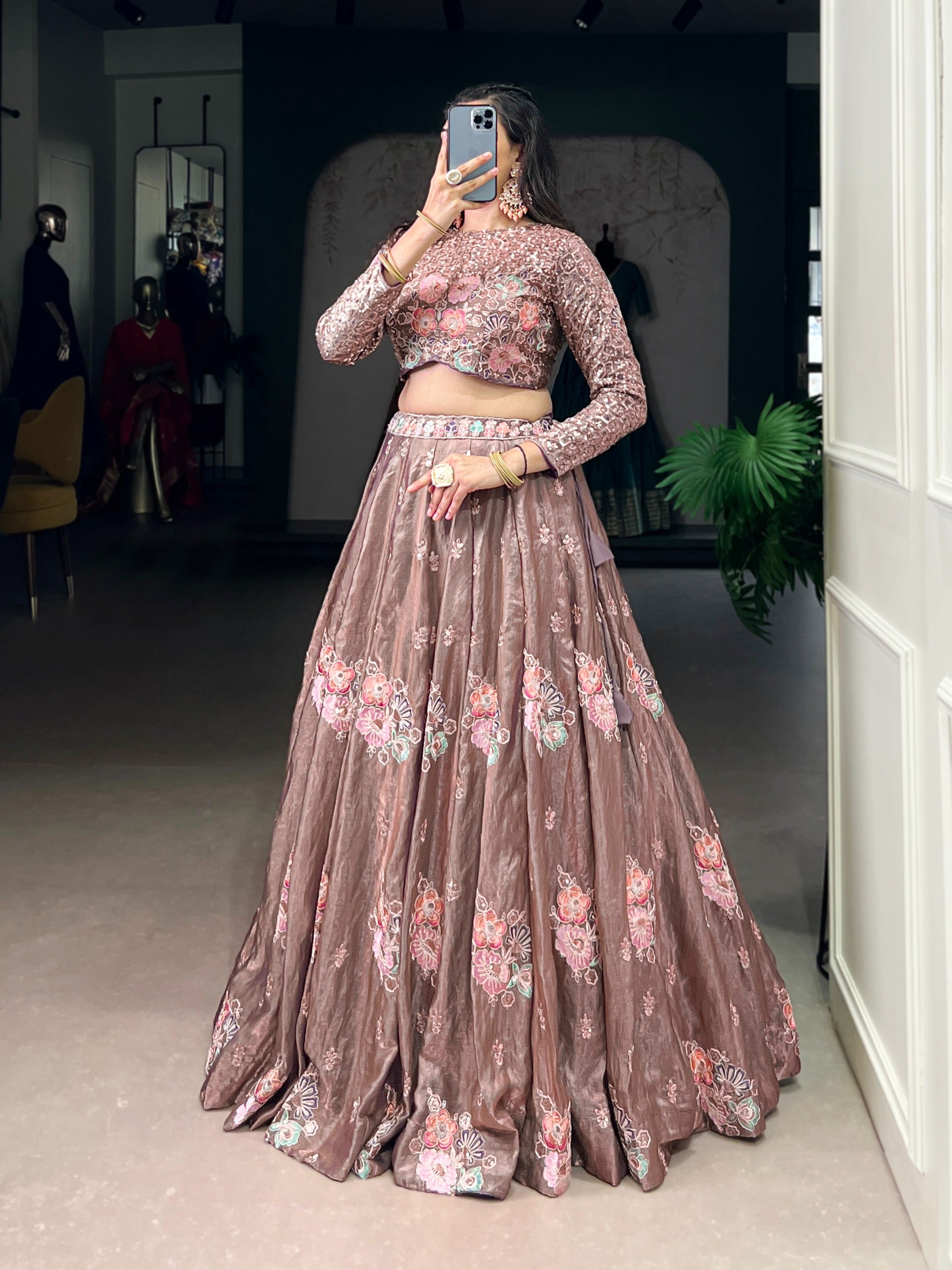 MyFashion -1143 Fendi Thread Embroidered Designer Indo Western Lehenga