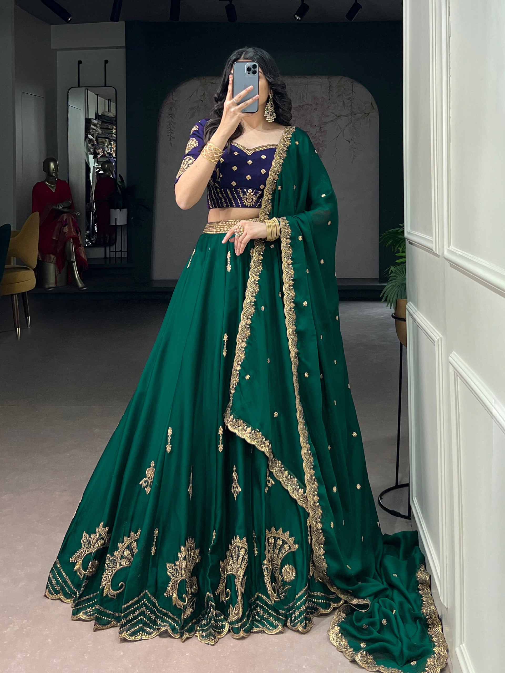 MyFashion -1351 Rangoli Silk Thread Embroidered Lehenga Choli