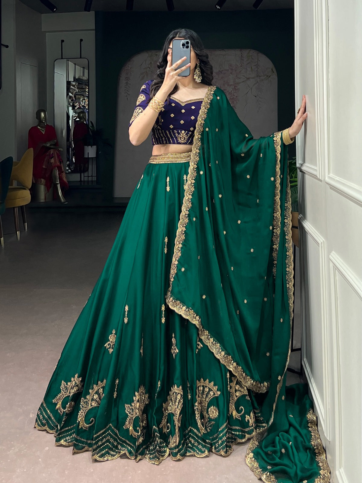 MyFashion -1351 Rangoli Silk Thread Embroidered Lehenga Choli