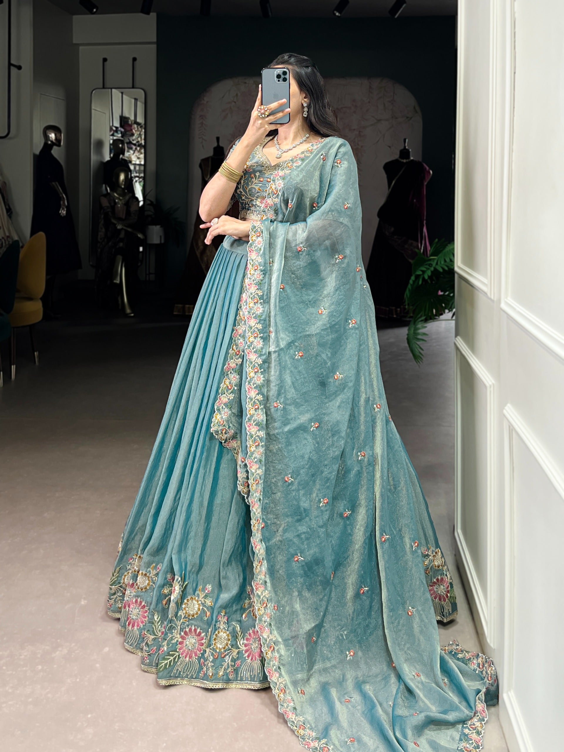 MyFashion -1450 Zari Shimmer Thread Embroidered Fancy Lehenga Choli