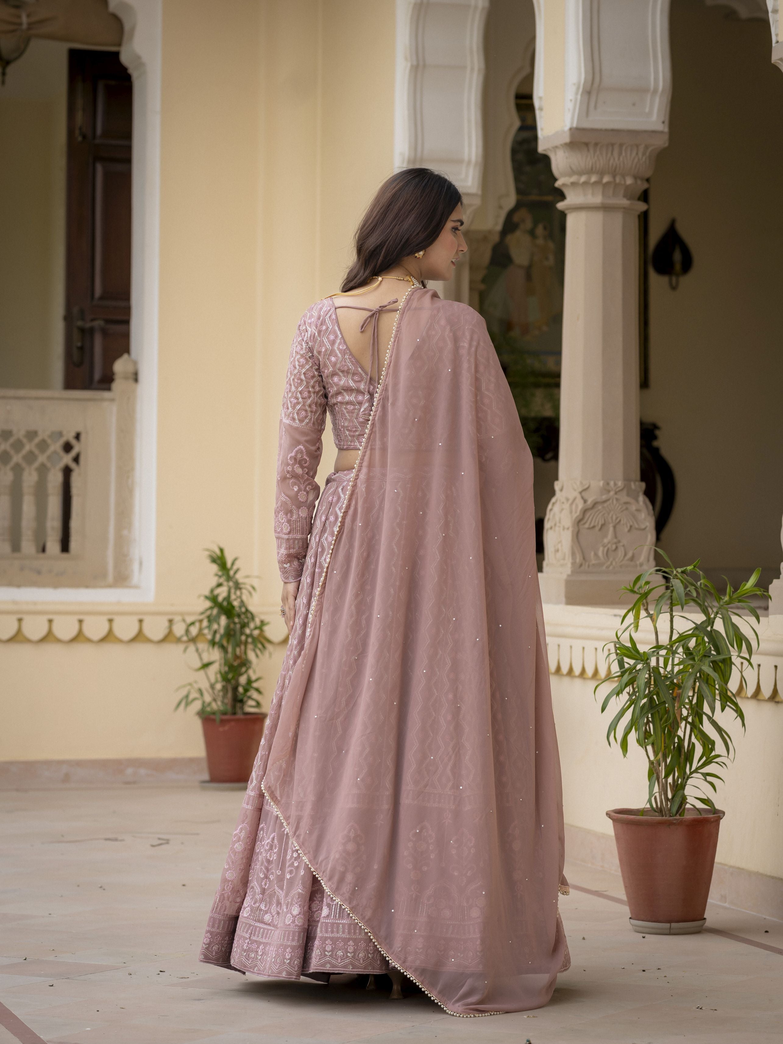 MyFashion -141 Faux Georgette Embroidered Lehenga Choli