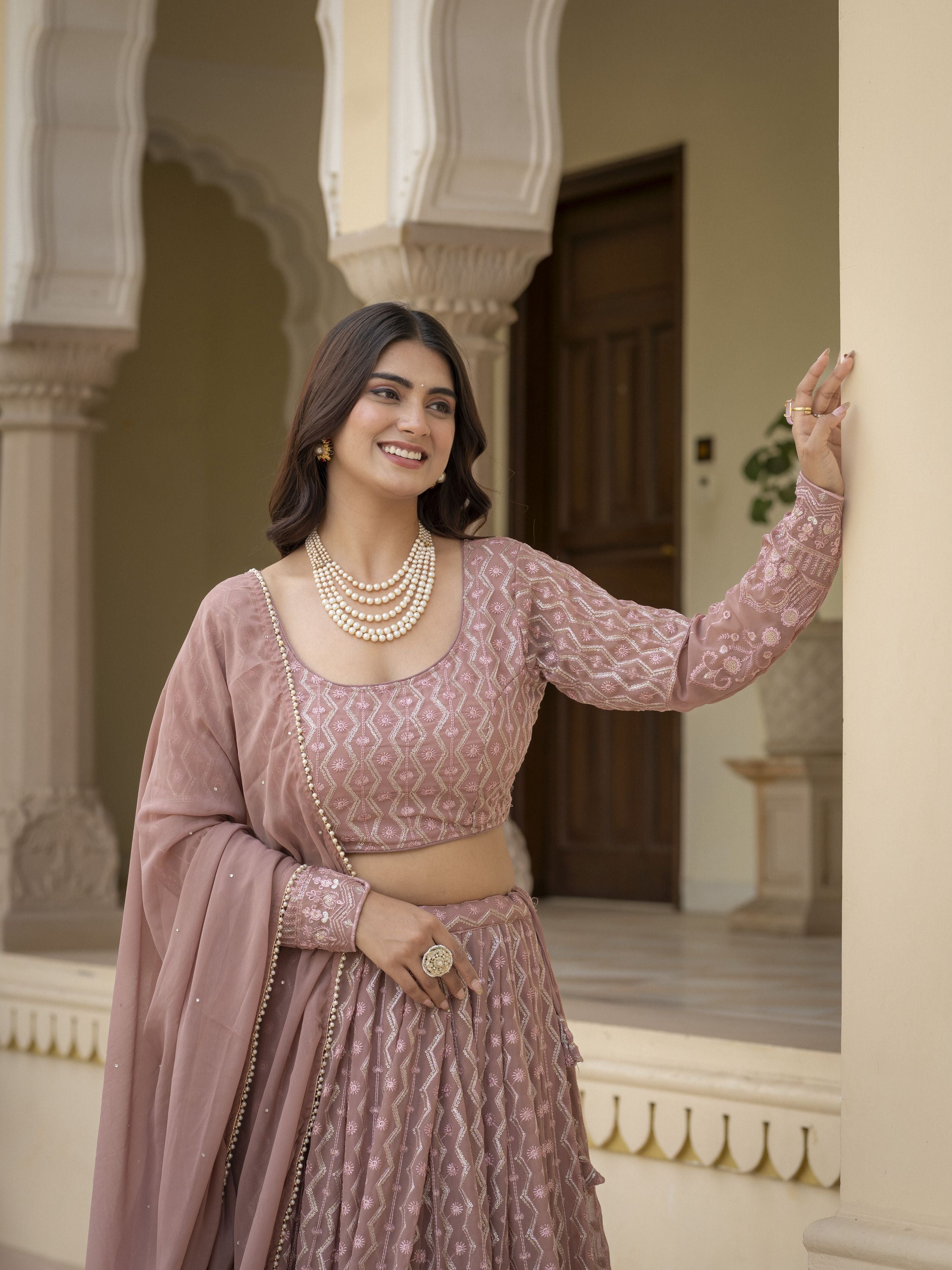 MyFashion -141 Faux Georgette Embroidered Lehenga Choli