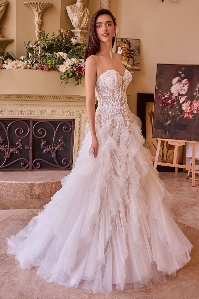 Andrea And Leo -WL016 Strapless Cascading Bridal Dress