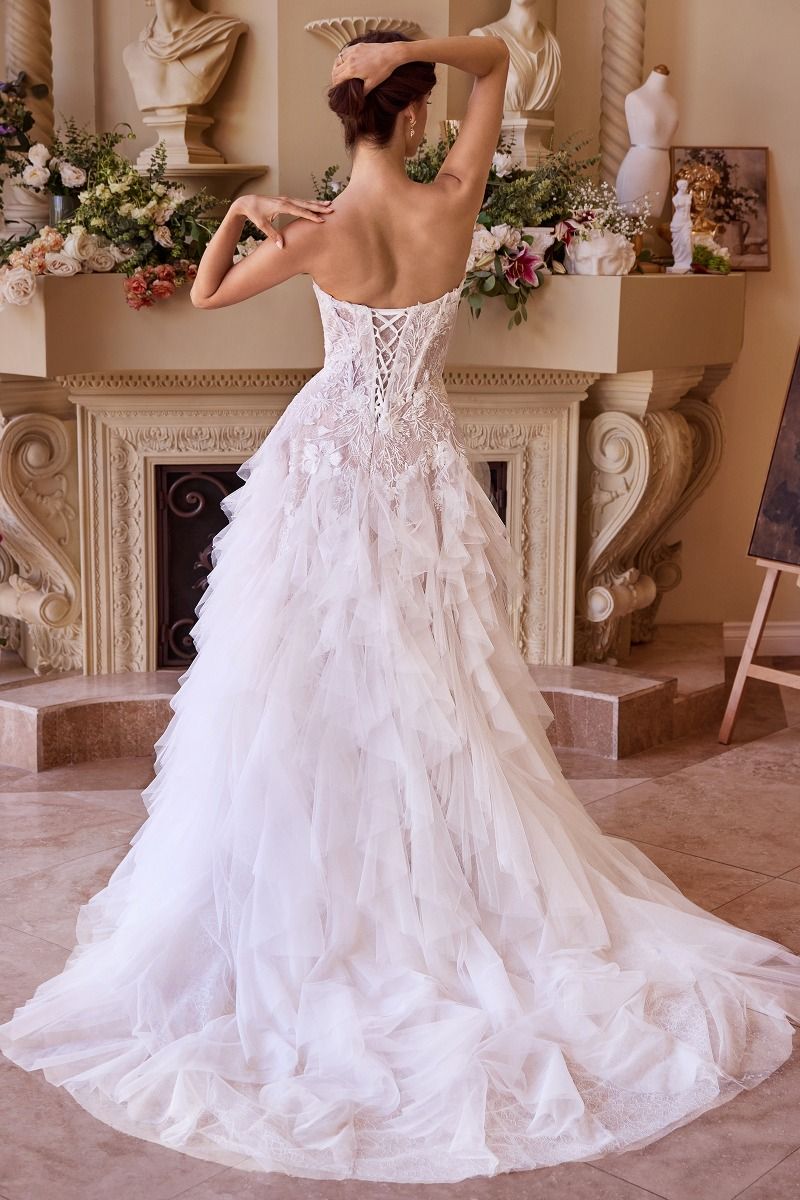Andrea And Leo -WL016 Strapless Cascading Bridal Dress