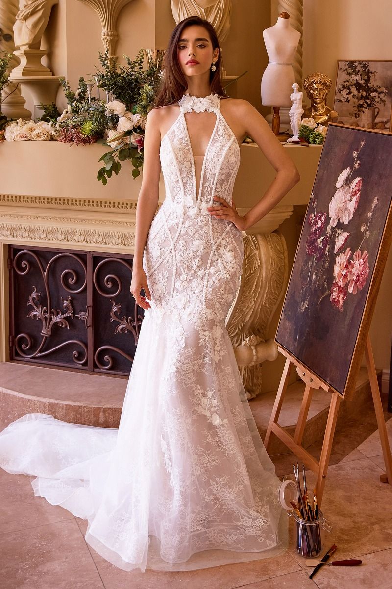 Andrea And Leo -WL019 High Neck Laced Mermaid Bridal Dress