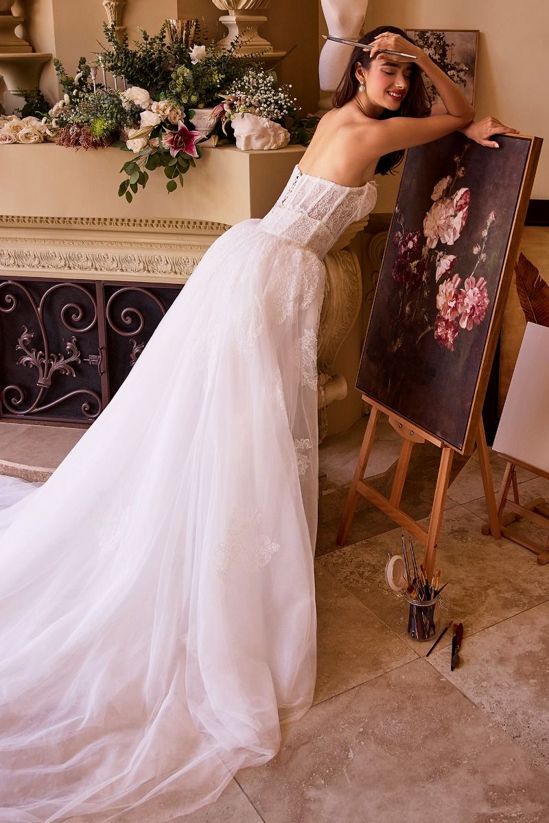 Andrea And Leo -WL044 Strapless Laced Layered Tulle Dress