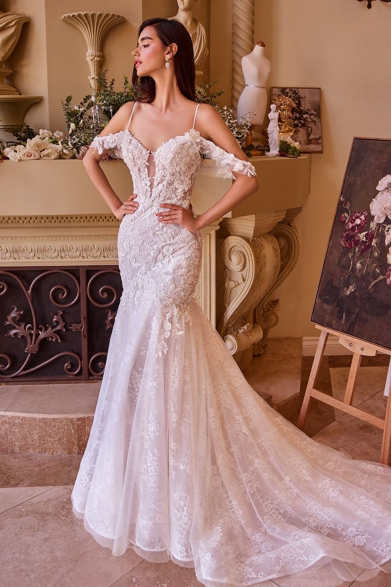 Andrea and Leo -WL051 Off Shoulder Laced Mermaid Bridal Dress