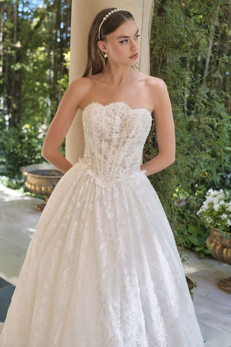 Andrea and Leo -WL061 Strapless Embroidered A-Line Gown