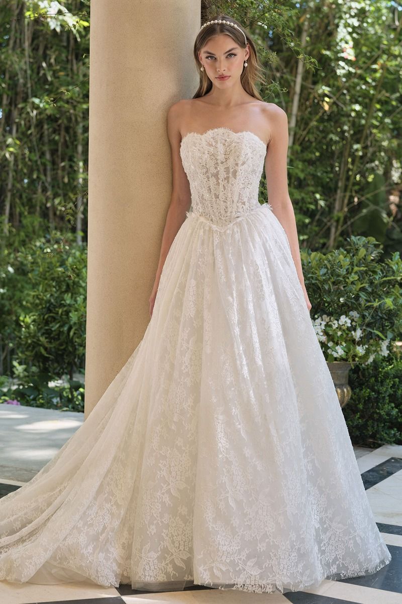 Andrea and Leo -WL061 Strapless Embroidered A-Line Gown