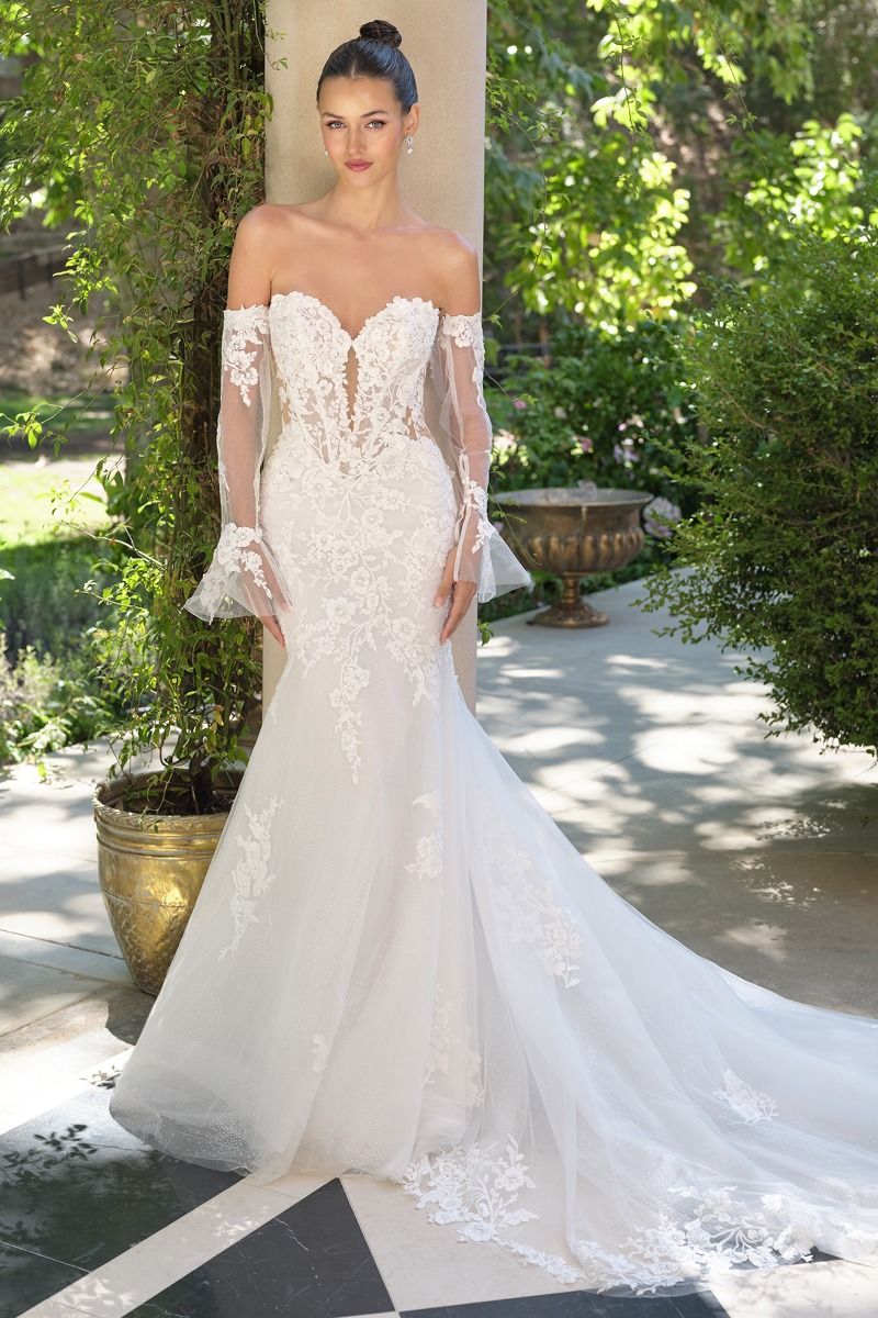 Andrea and Leo -WL065 Appliqued Strapless Sweetheart Mermaid Gown