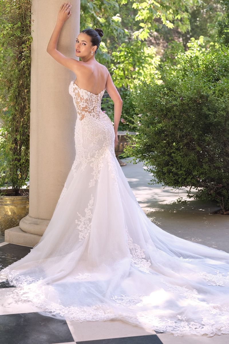 Andrea and Leo -WL065 Appliqued Strapless Sweetheart Mermaid Gown