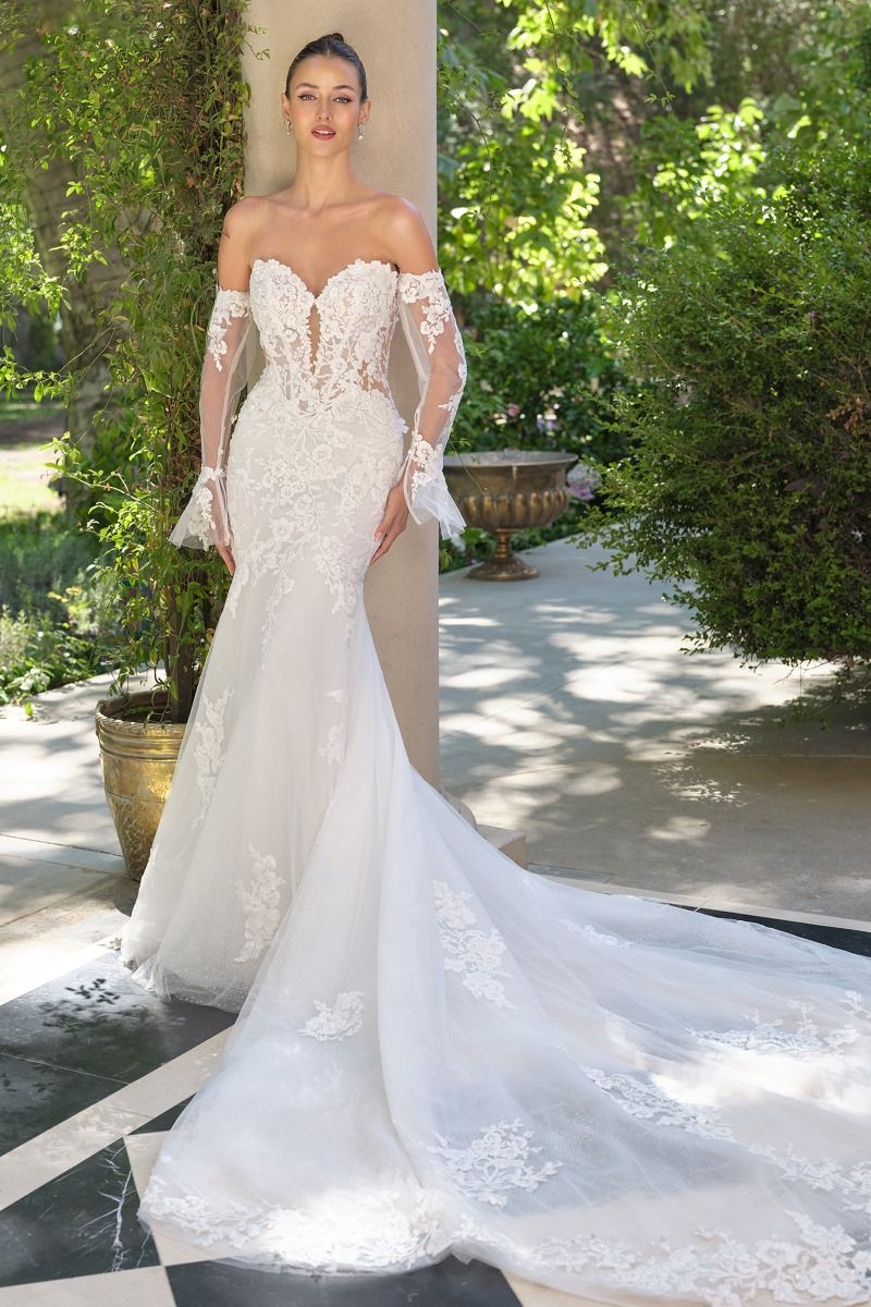 Andrea and Leo -WL065 Appliqued Strapless Sweetheart Mermaid Gown