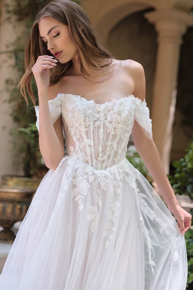 Andrea and Leo -WL089 Off Shoulder Lace Embroidered Bridal Gown
