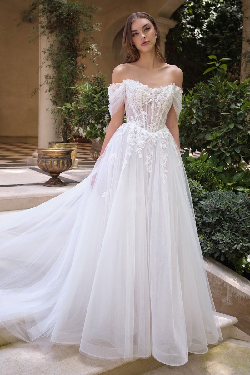 Andrea and Leo -WL089 Off Shoulder Lace Embroidered Bridal Gown