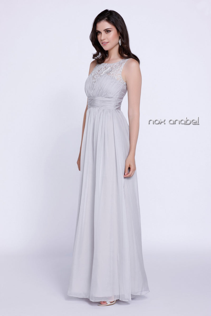 Sleeveless Lace And Chiffon A-Line Evening Dress By Nox Anabel -7126