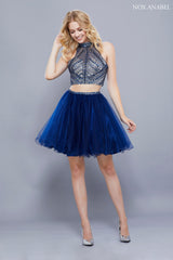 Short Two Piece Dress With Beaded Top By Nox Anabel -6326