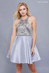 Short Sleeveless Dress With Embellished Bodice By Nox Anabel -6328