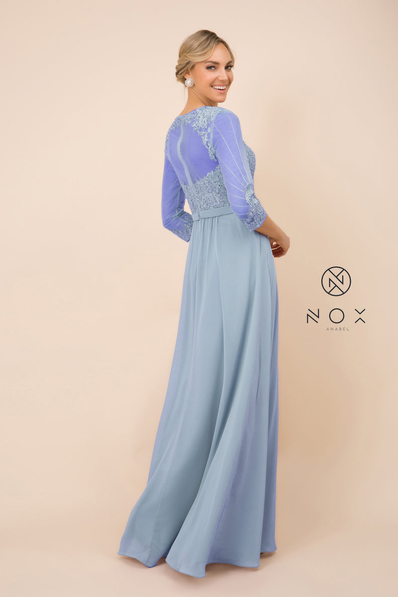 3/4 Sleeve Mother Of The Bride And Groom Dress by Nox Anabel -Y532