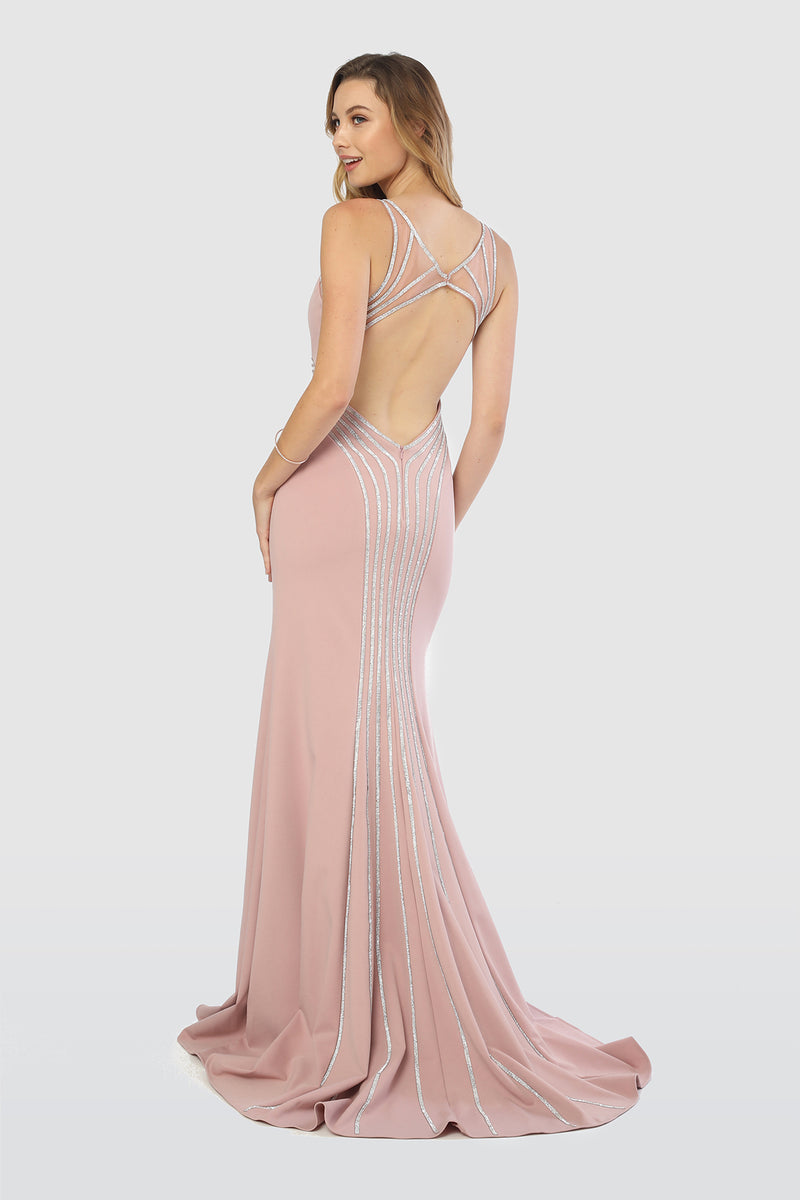 Lavish Elegant Fitted Dress With Train. by Nox Anabel -T253