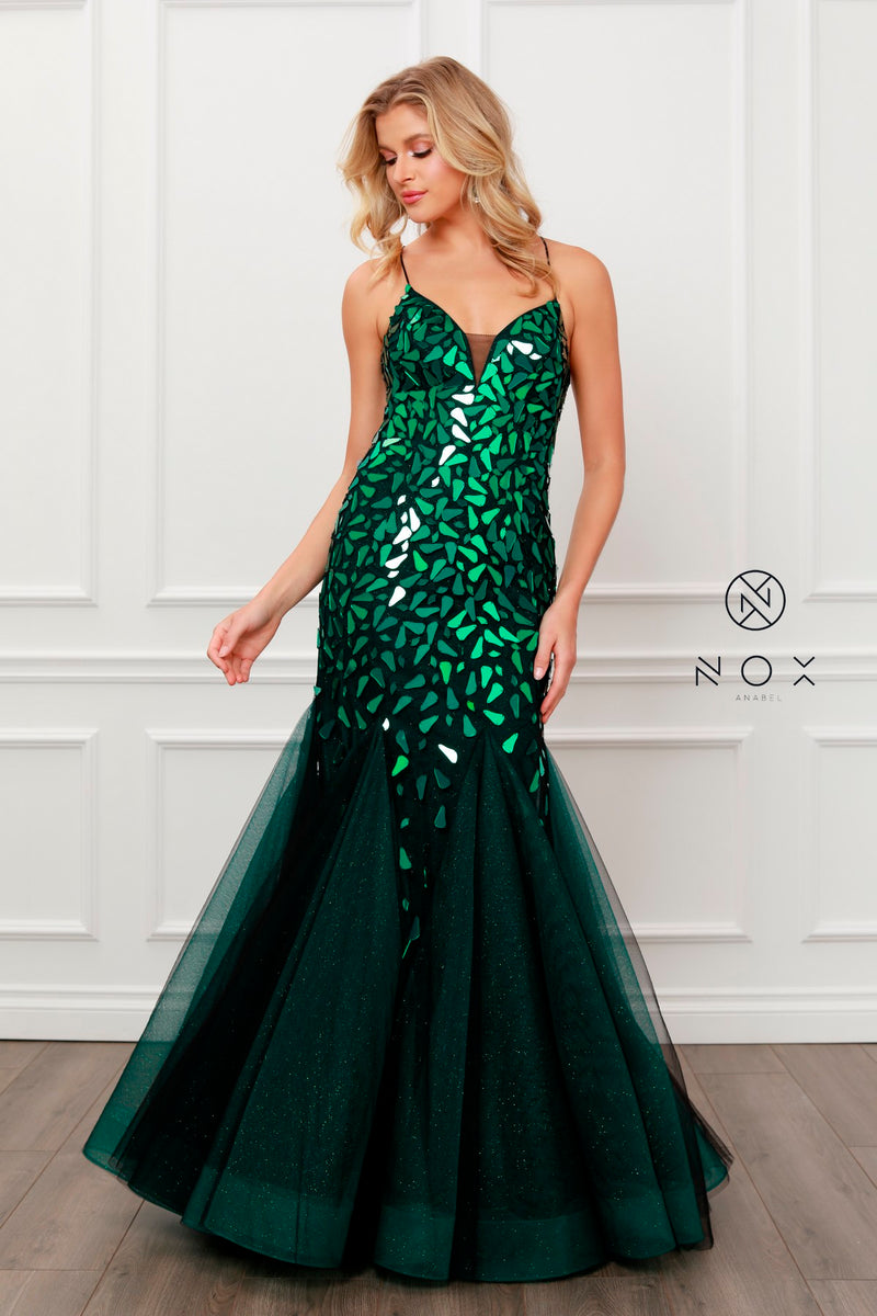 Mirror Beaded Mermaid Dress By Nox Anabel -T438