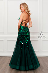 Mirror Beaded Mermaid Dress By Nox Anabel -T438