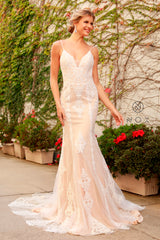 Sleeveless Lace Mermaid Gown By Nox Anabel -H494