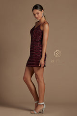 Sequins Short Dress By Nox Anabel -R706