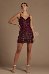 Sequins Short Dress By Nox Anabel -R706