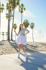 Short Two Piece Dress With Lace Top By Nox Anabel -6290
